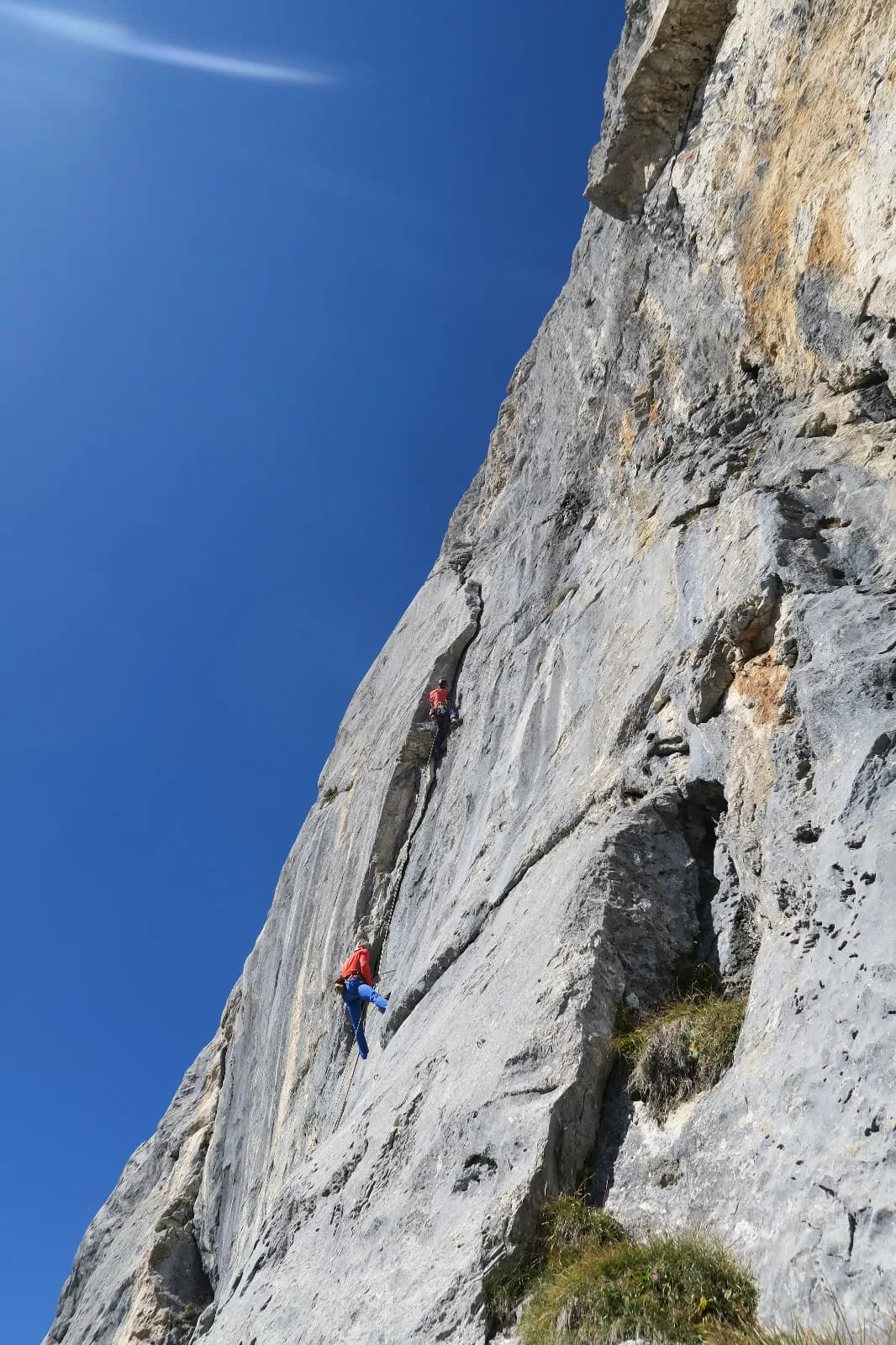 in der Piazschuppe der Route Bayrischer Traum an der Schüsselkarspitze